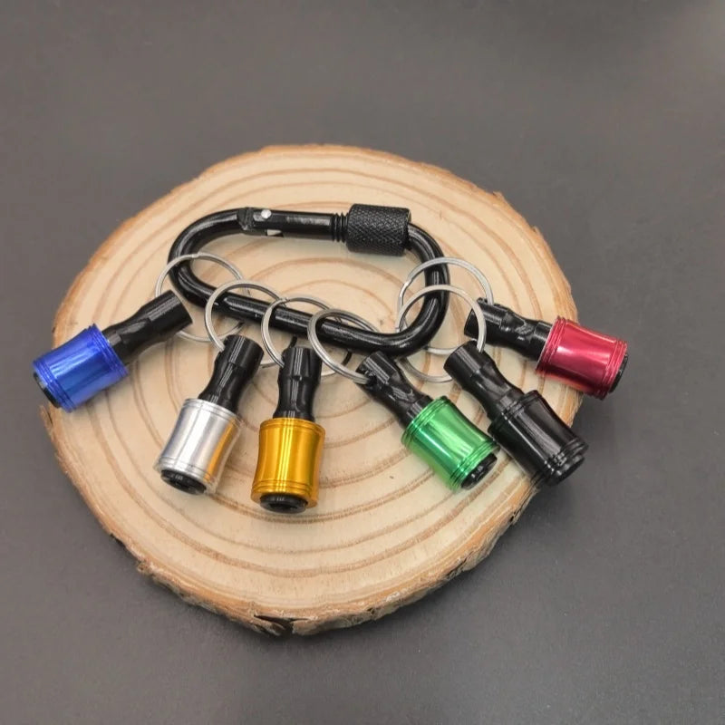 New Choice for Portable Tools! 1/6 Portable Drill Bit Holder Keychain, 1/4 Hexagonal Handle Seamless Docking, Hexagonal Handle Screw Quick Adapter